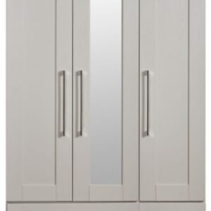 York Cashmere 3 Door Tall Combi Wardrobe - 1 Mirror