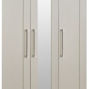 York Cashmere 3 Door Tall Triple Wardrobe - 1 Mirror