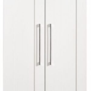 York White 2 Door 2 Drawer Tall Wardrobe