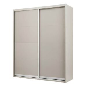 Jaffrey High Gloss Wardrobe With 2 Sliding Doors In Grey