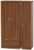 Avon Walnut Effect 3 Door Triple Wardrobe – LHF 2 Drawers