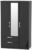 Camden Black Gloss 3 Door Combi Wardrobe – 1 Mirror and LHF 2 Drawers