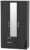 Camden Black Gloss 3 Door Tall Combi Wardrobe – 1 Mirror and LHF 2 Drawers