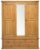 Churchill Waxed Pine Combi Wardrobe, 3 Doors Mirror Front with 5 Bottom Storage Drawers