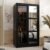 Danville Small Mirrored Wardrobe With 2 Sliding Doors In Black