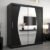 Eden Mirrored Wardrobe 2 Sliding Doors 180cm In Black