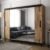 Genoa II Mirrored Wardrobe 3 Sliding Doors 250cm In Chestnut