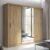 Ionia Wooden Wardrobe With 3 Sliding Doors In Shetland Oak