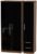 Knightsbridge Black Gloss and Walnut Effect 3 Door Triple Wardrobe – RHF 2 Drawers