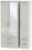 Knightsbridge Cashmere Gloss and White 3 Door Tall Combi Wardrobe – 1 Mirror