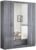 Nicole Grey Italian 4 Door Wardrobe with Mirrors