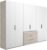 Nolte Concept Me 220 Imitation Platinum Oak and Polar White 6 Door 3 Drawer Combi Wardrobe – 300cm