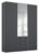 Rauch Alabama 136cm Metallic Grey 3 Door Combi Wardrobe