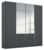 Rauch Alabama 181cm Metallic Grey 4 Door Combi Wardrobe