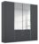 Alabama Metallic Grey 4 Door 3 Drawer Combi Wardrobe with 1 Mirror Front – 181cm