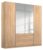 Alabama Sonoma Oak 4 Door 3 Drawer Combi Wardrobe with 1 Mirror Front – 181cm