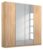 Alabama Sonoma Oak 4 Door Wardrobe with 2 Mirror Front – 181cm