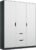 Rauch Arnstein 136cm White 3 Door Wardrobe – Grey Carcase