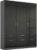 Celle 3 Door Charcoal Black Combi Wardrobe – 136cm