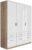 Rauch Celle 3 Door Sanremo Oak and White Gloss Combi Wardrobe – 136cm