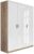 Rauch Celle 3 Door Sanremo Oak and White Gloss Wardrobe – 136cm