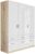 Celle 3 Door Sonoma Oak and White Gloss Combi Wardrobe – 136cm