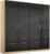 Celle 4 Door Charcoal Black and Oak Combi Wardrobe – 181cm