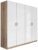 Rauch Celle 4 Door Sanremo Oak and White Gloss Wardrobe – 181cm