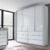Erimo 4 Door Folding Wardrobe in White Glass – W 204cm