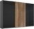 Rauch Halifax 271cm Basalt and Oak 3 Door Sliding Wardrobe Glass – Metallic Grey Carcase