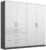 Rauch Homburg 181cm Grey and White 4 Door Wardrobe with Drawers