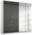 Rauch Homburg 181cm White and Grey 4 Door Combi Wardrobe