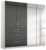 Homburg 4 Door 2 Mirror Combi Wardrobe in White and Grey – 181cm