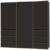 Rauch Lias 226cm 3 Door Black Sliding Wardrobe with Drawers