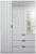 Lias 3 Door 2 Mirror Grey Combi Wardrobe – 151cm