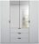 Lias 4 Door 2 Mirror Grey Combi Wardrobe – 201cm