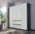 Mainz Metallic Grey and Alpine White 4 Door 2 Drawer Combi Wardrobe – 181cm