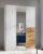 Ontario Alpine White and Artisan Oak 3 Door 5 Drawer Combi Wardrobe with 1 Mirror Front – 136cm