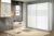Quadra 2 Door Sliding Wardrobe in White and Silk Grey Glass – W 226cm