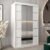 Vevey III Mirrored Wardrobe 2 Sliding Doors 120cm In White