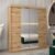 Vevey III Mirrored Wardrobe 2 Sliding Doors 180cm In Artisan Oak