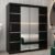 Vevey III Mirrored Wardrobe 2 Sliding Doors 180cm In Black