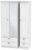 Victoria White Ash 3 Door Tall Combi Wardrobe – 1 Mirror