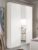 Jura White 3 Door Wardrobe with 1 Mirror Front and Rustic Oak Cornice – 150cm