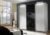 Wiemann Miami 3 Door Sliding Wardrobe in White and Black Glass – 280cm