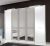 Portland 5 Door Mirror Wardrobe in White and Pebble Grey – W 250cm