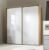 Wiemann Sydney 2 Door Sliding Wardrobe in White Glass and Oak Carcase