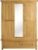 Woburn Rustic Oak 3 Door Mirror Wardrobe